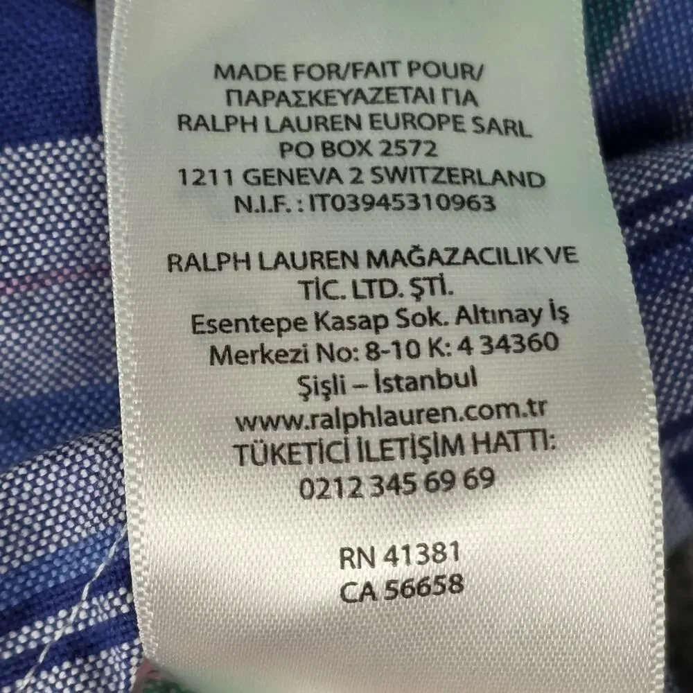 RALPH LAUREN BOY'S PLAID SHORT‑SLEEVE BUTTON‑DOWN – MULTICOLOR – KIDS SIZE 7